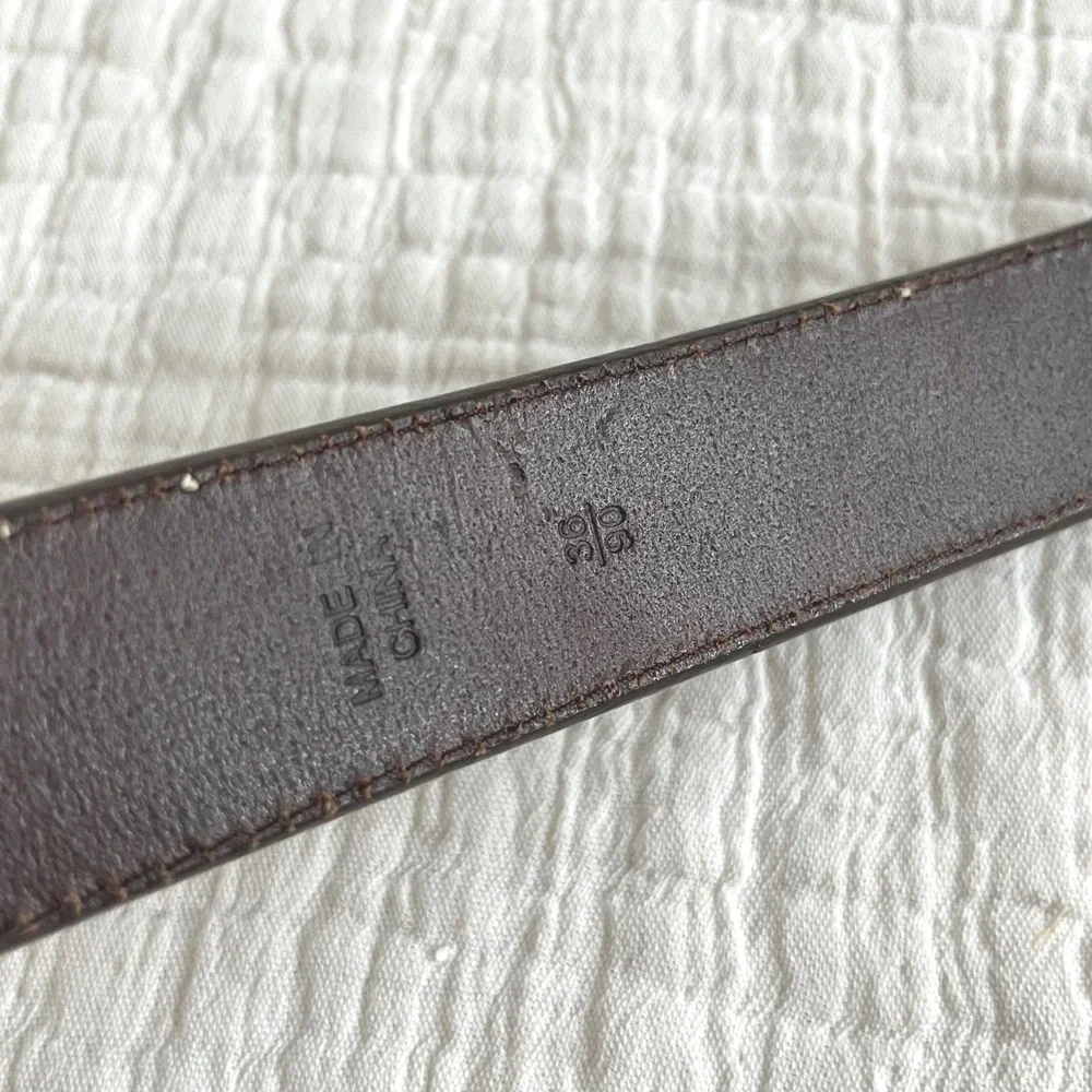 NWT Polo Ralph Lauren Men Brown Leather Belt 36 Brass Buckle
